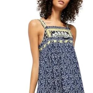 Free People Boarderline Tank Mini Dress Indigo Blue XS NWT